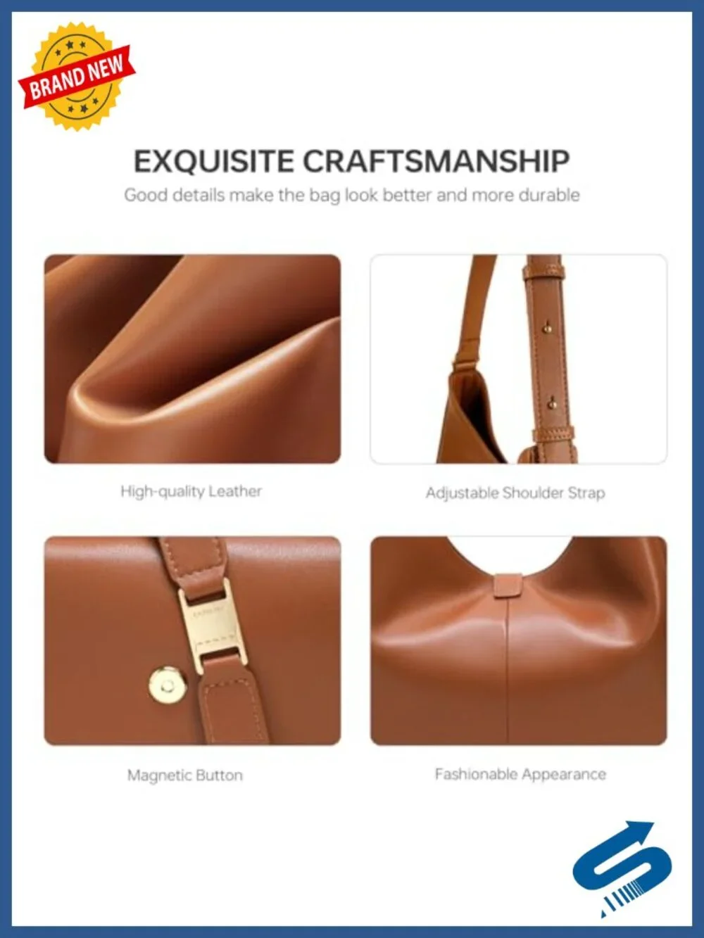 Genuine Leather Hobo Bag Tote Shoulder Satchel Purse with Adjustable Strap